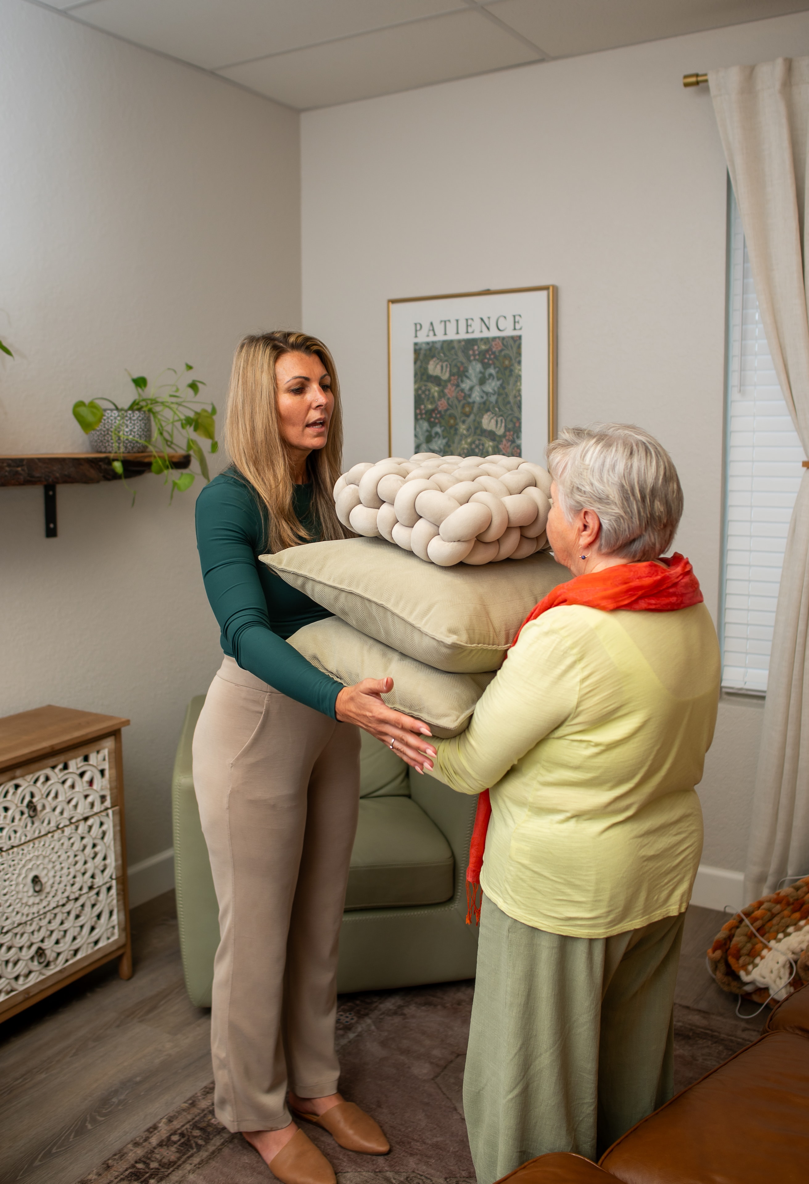 Grounding practice during a somatic therapy session